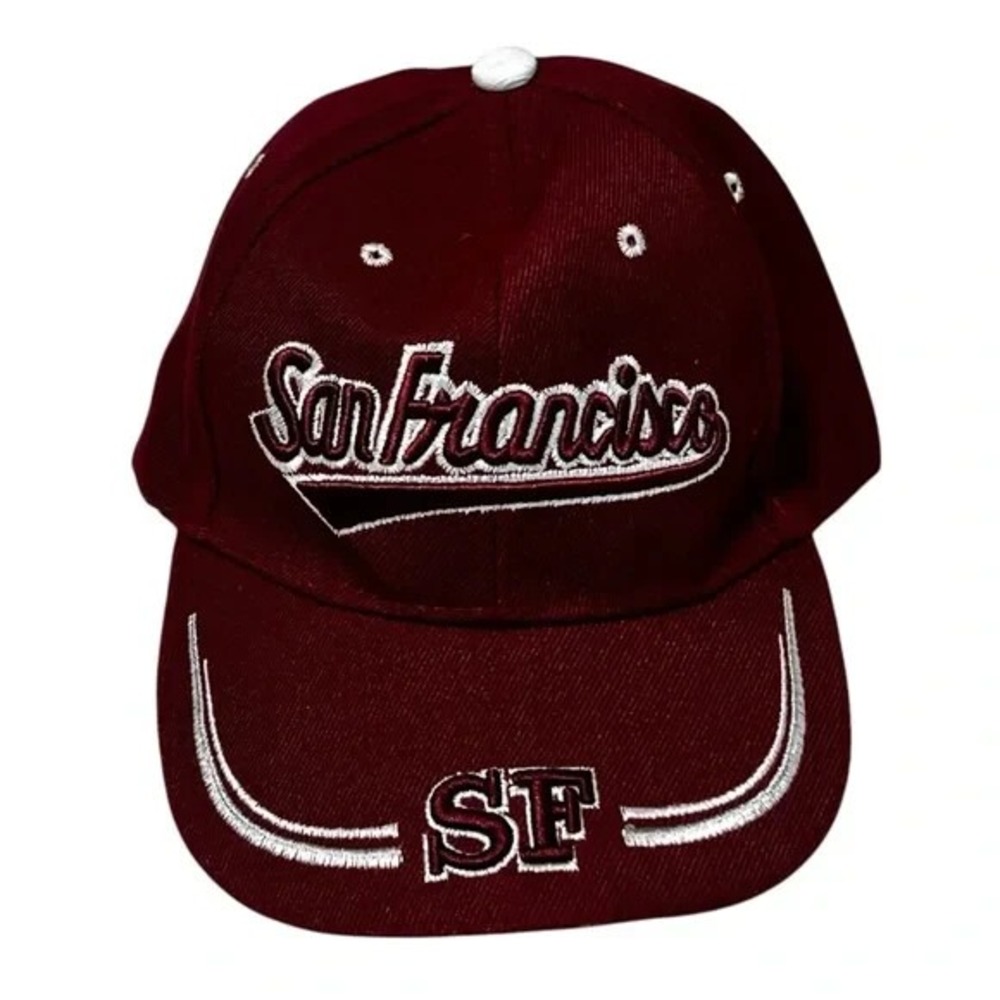 San Francisco Burgundy Embroidered Baseball Cap Hat